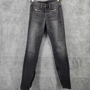 True Religion Jeans Womens 26X30 Skinny Low Rise Stretch Amanda Zip Hem Y2K USA